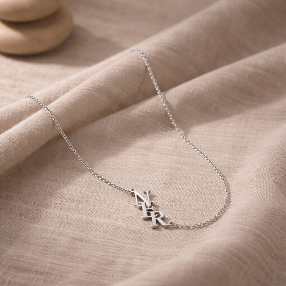 Intertwined 3 Initial Necklace – Personalized Monogram