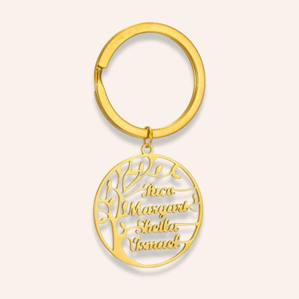 Personalized Tree of Life Keychain