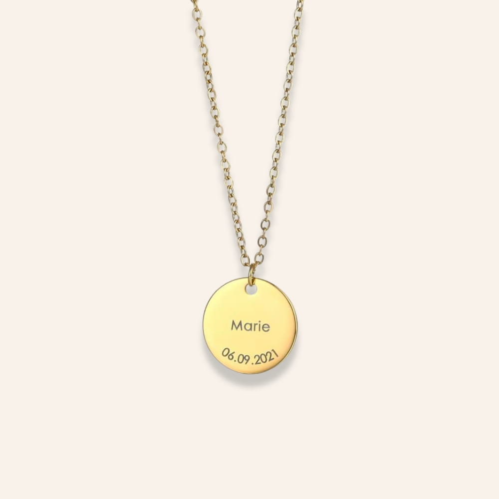 Personalized Round Disc Necklace