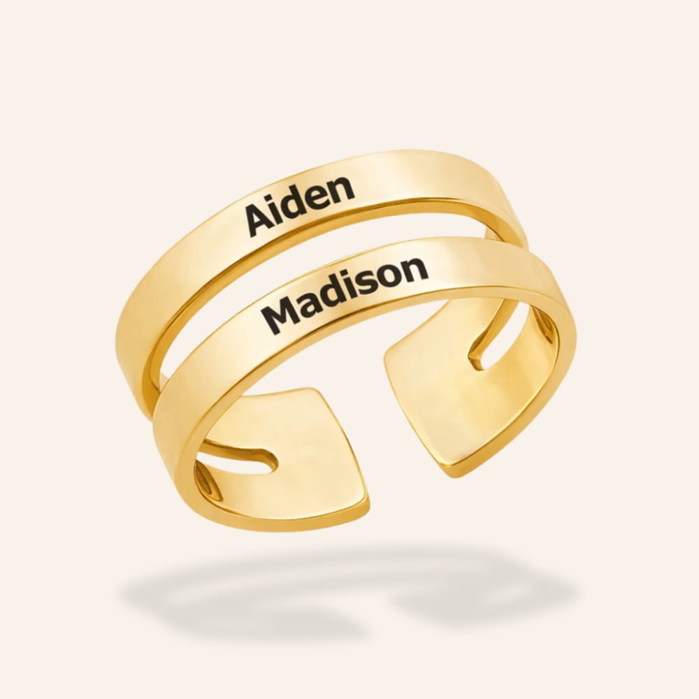 Personalized 2 Name Ring