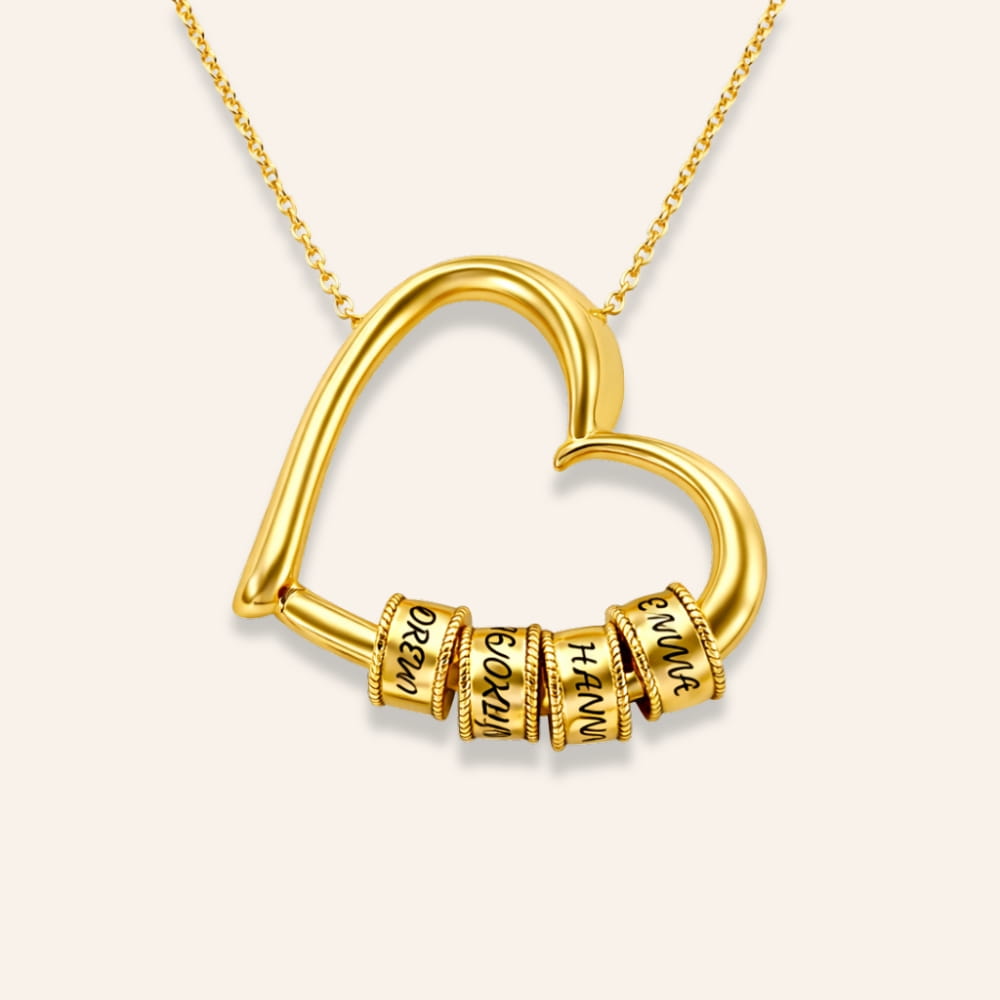 Heart Necklace with Personalized Beads