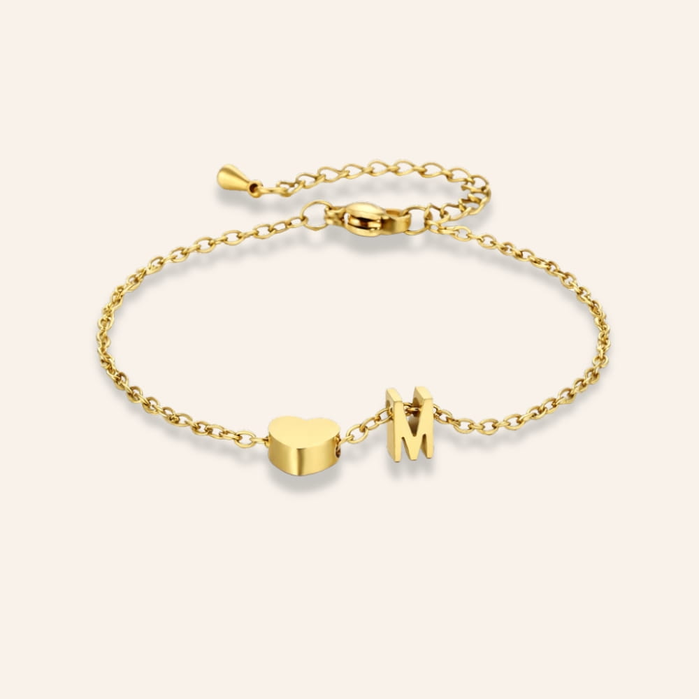 Heart Bracelet with Initial