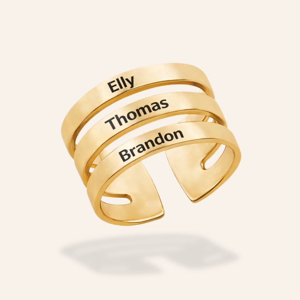 Personalized 3 Name Ring