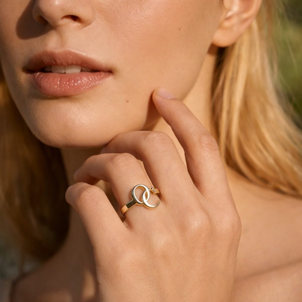 Intertwined Initial Ring – Personalized Monogram