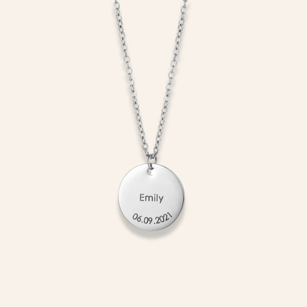 Personalized Round Disc Necklace
