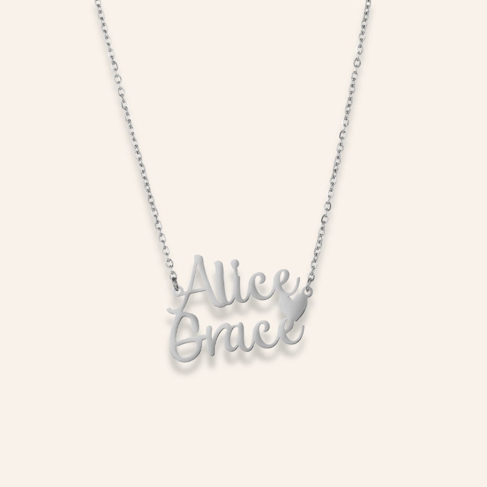 Couple Name Necklace with Heart