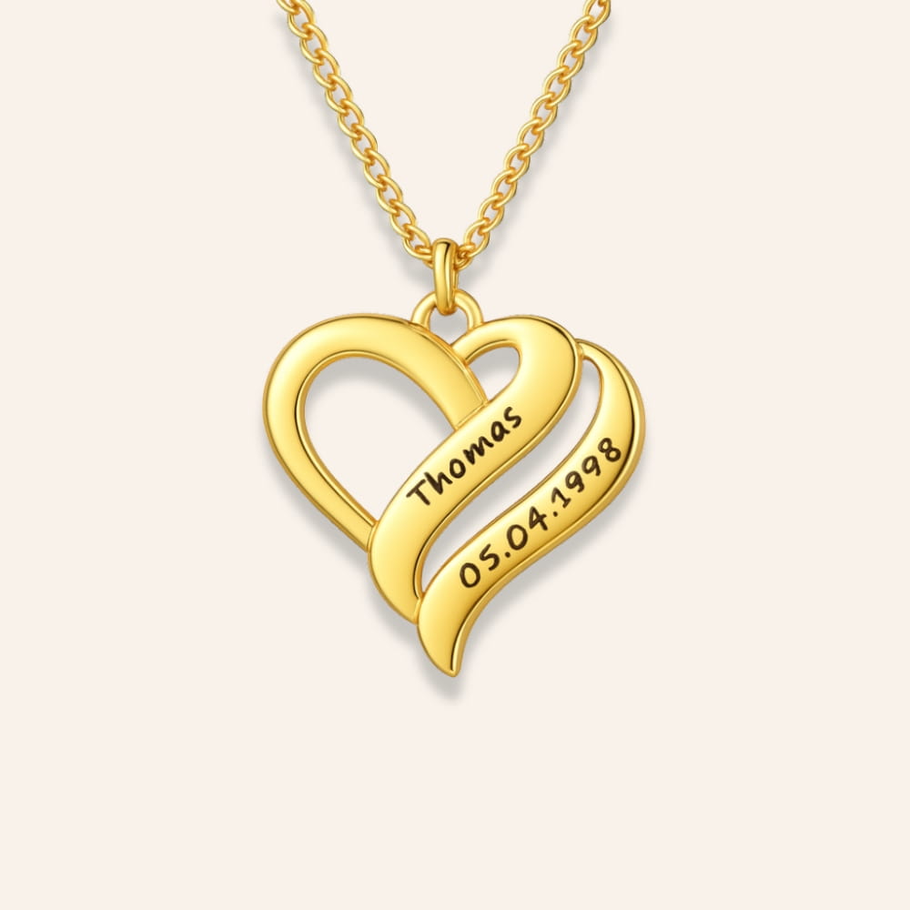 Necklace with Intertwined Hearts