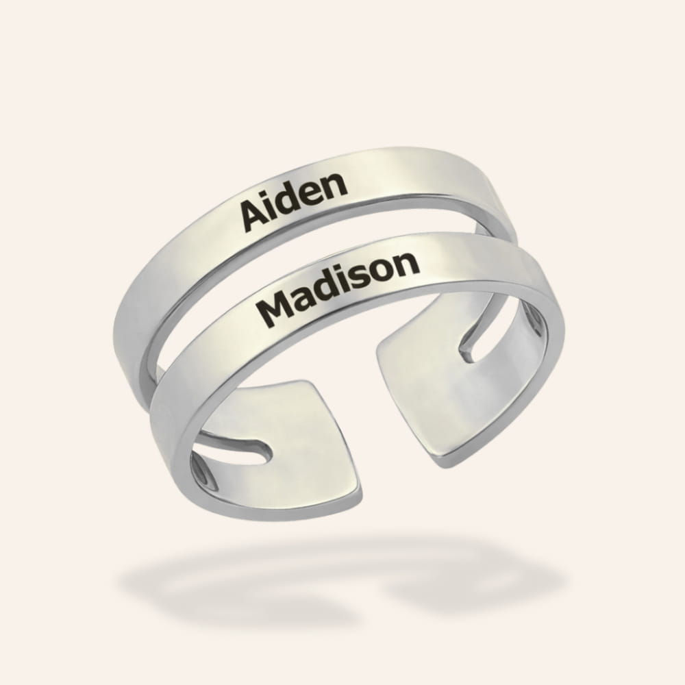 Personalized 2 Name Ring