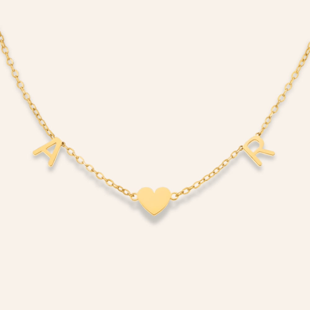 Heart Initial Necklace – Two letters to symbolise your bond