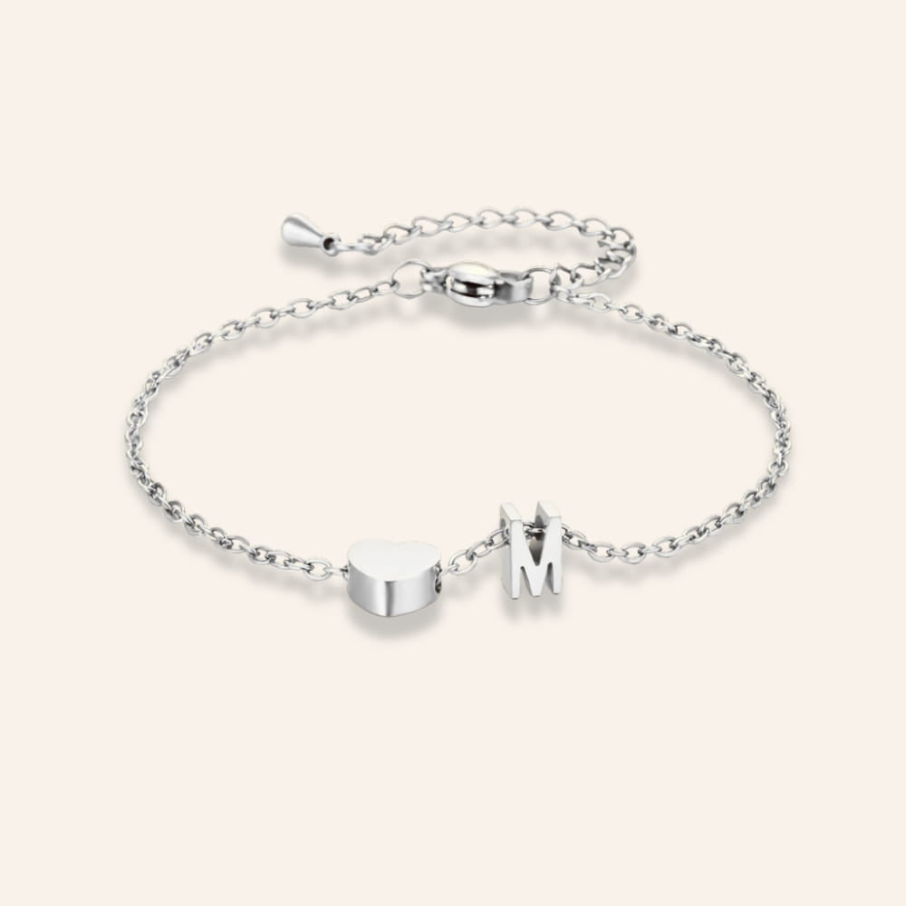 Heart Bracelet with Initial