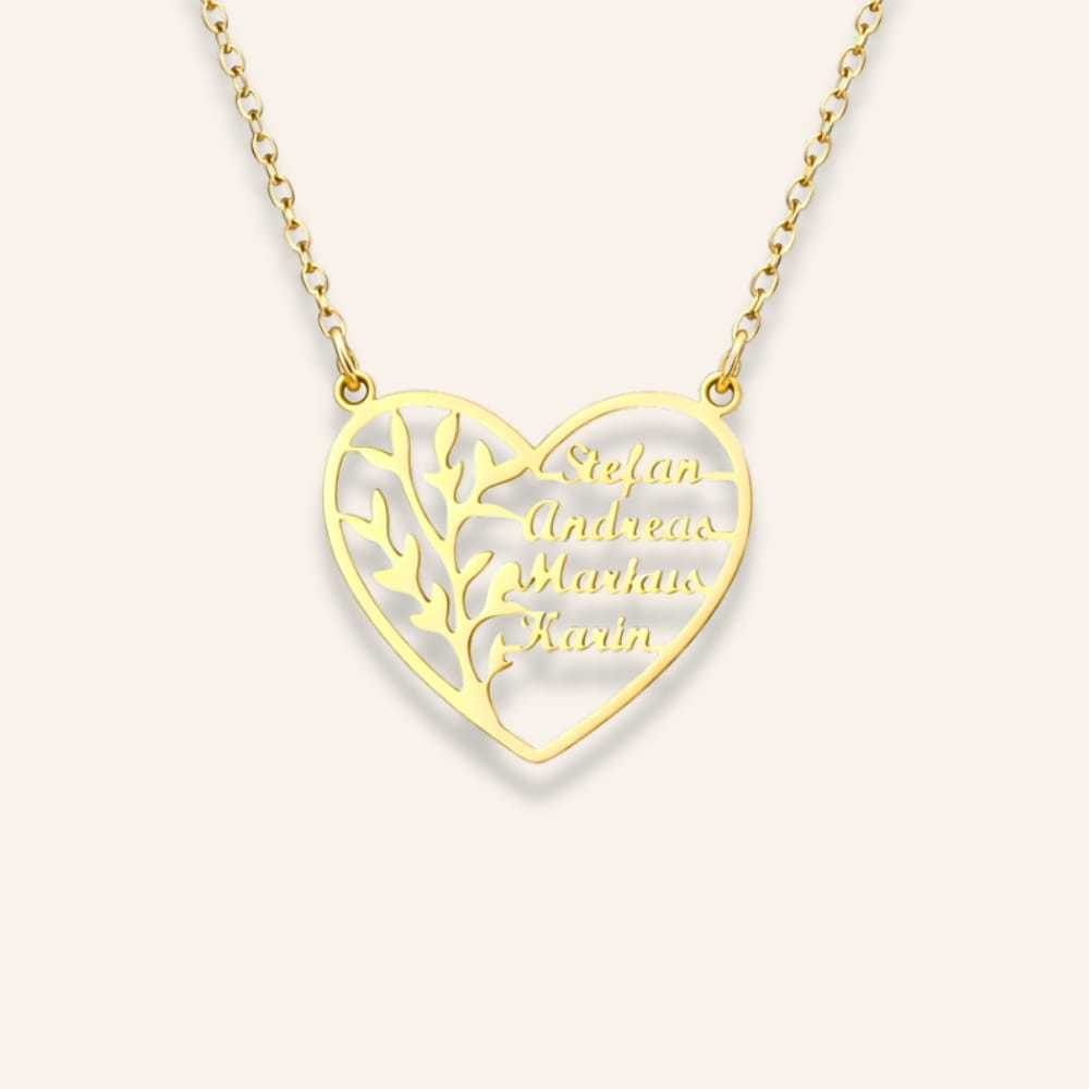 Family Heart Tree of Life Necklace