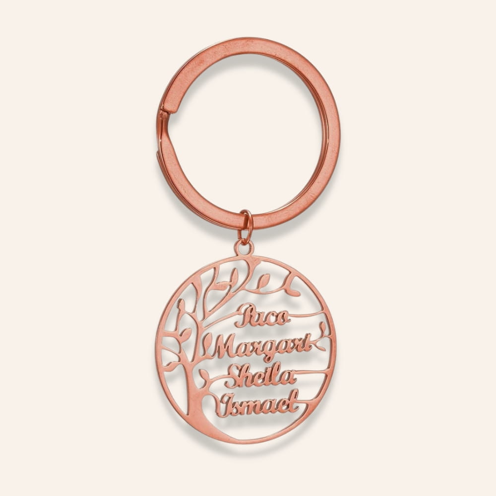 Personalized Tree of Life Keychain