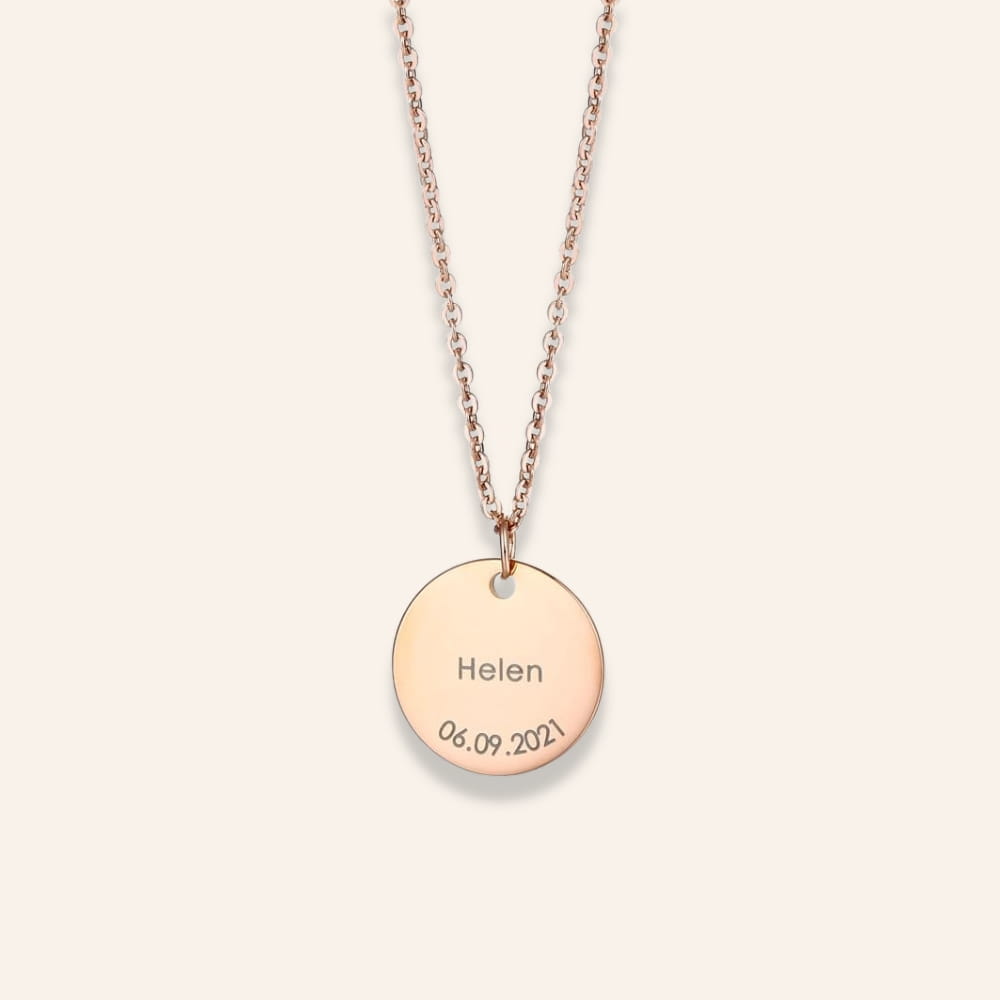 Personalized Round Disc Necklace