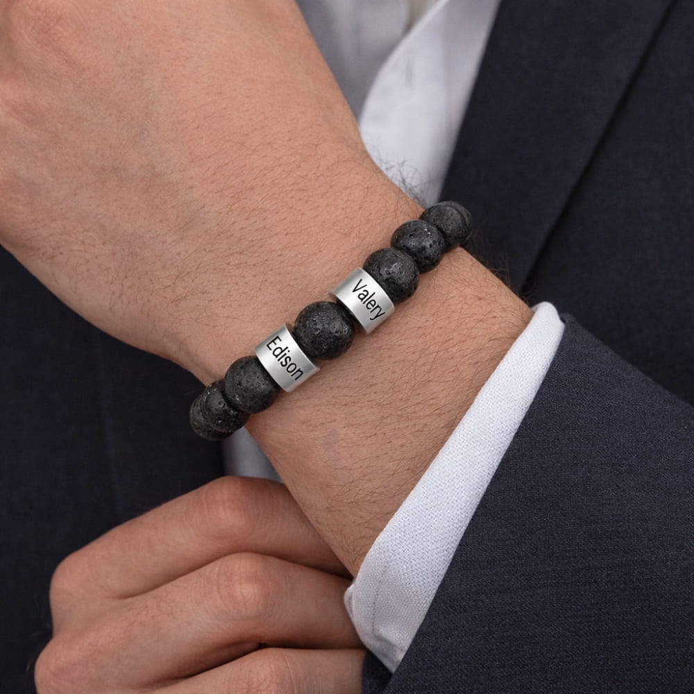 Personalized Lava Stone Bracelet