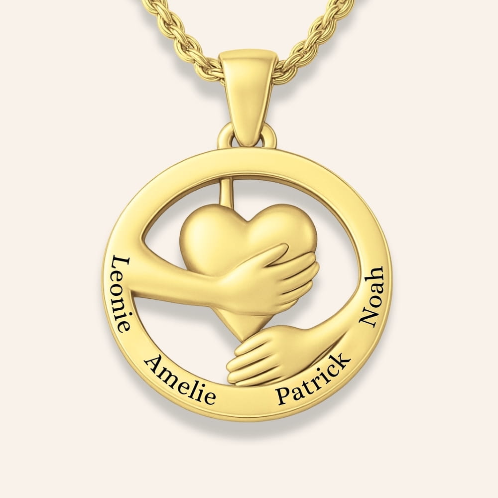 Embracing Heart Name Necklace
