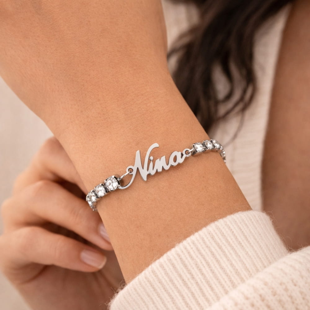 Engraved Tennis Bracelet