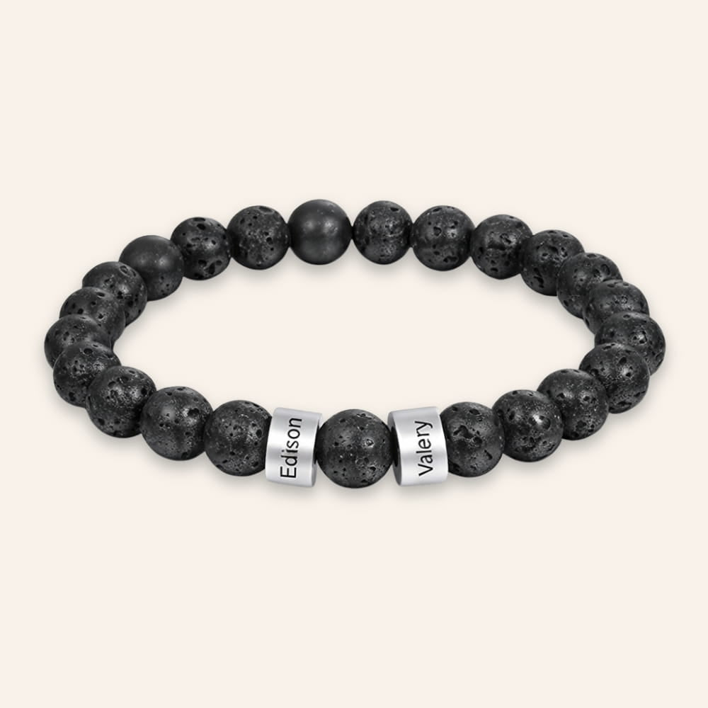 Personalized Lava Stone Bracelet