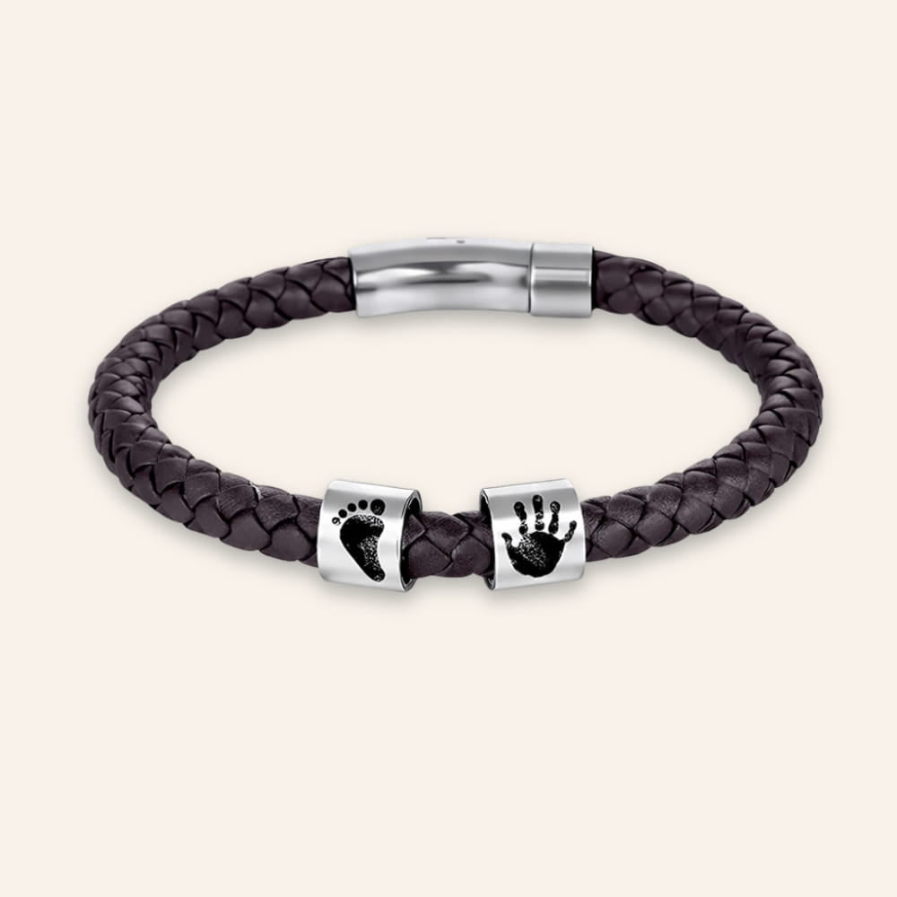 Personalized Leather Bracelet with Imprints
