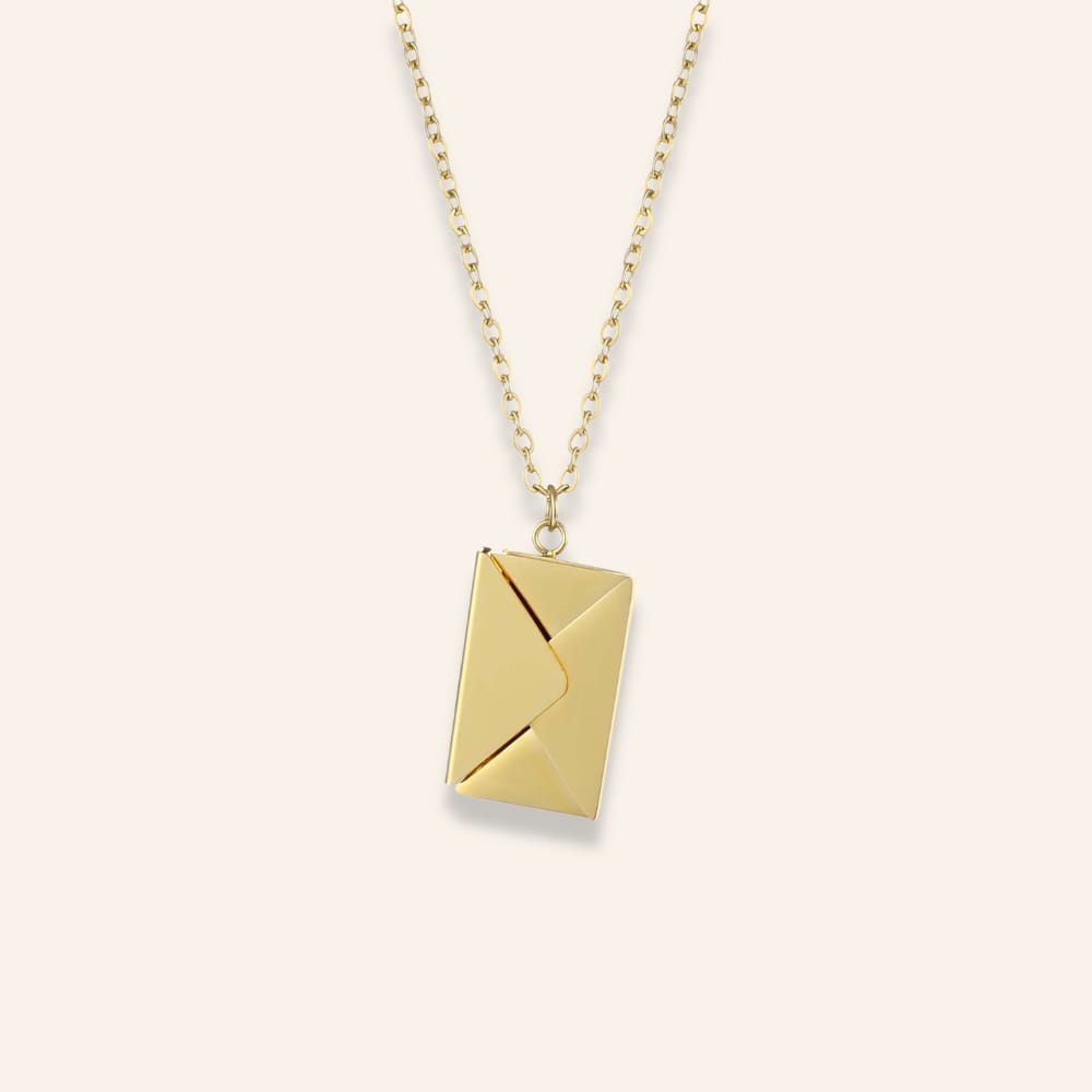 Envelope Necklace with Customizable Letter
