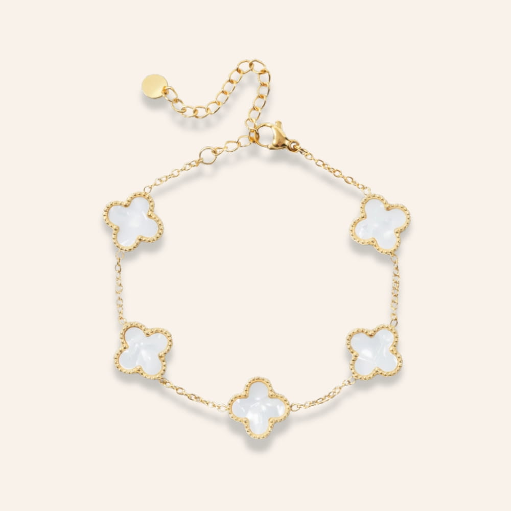 Engraved Clover Charm Bracelet