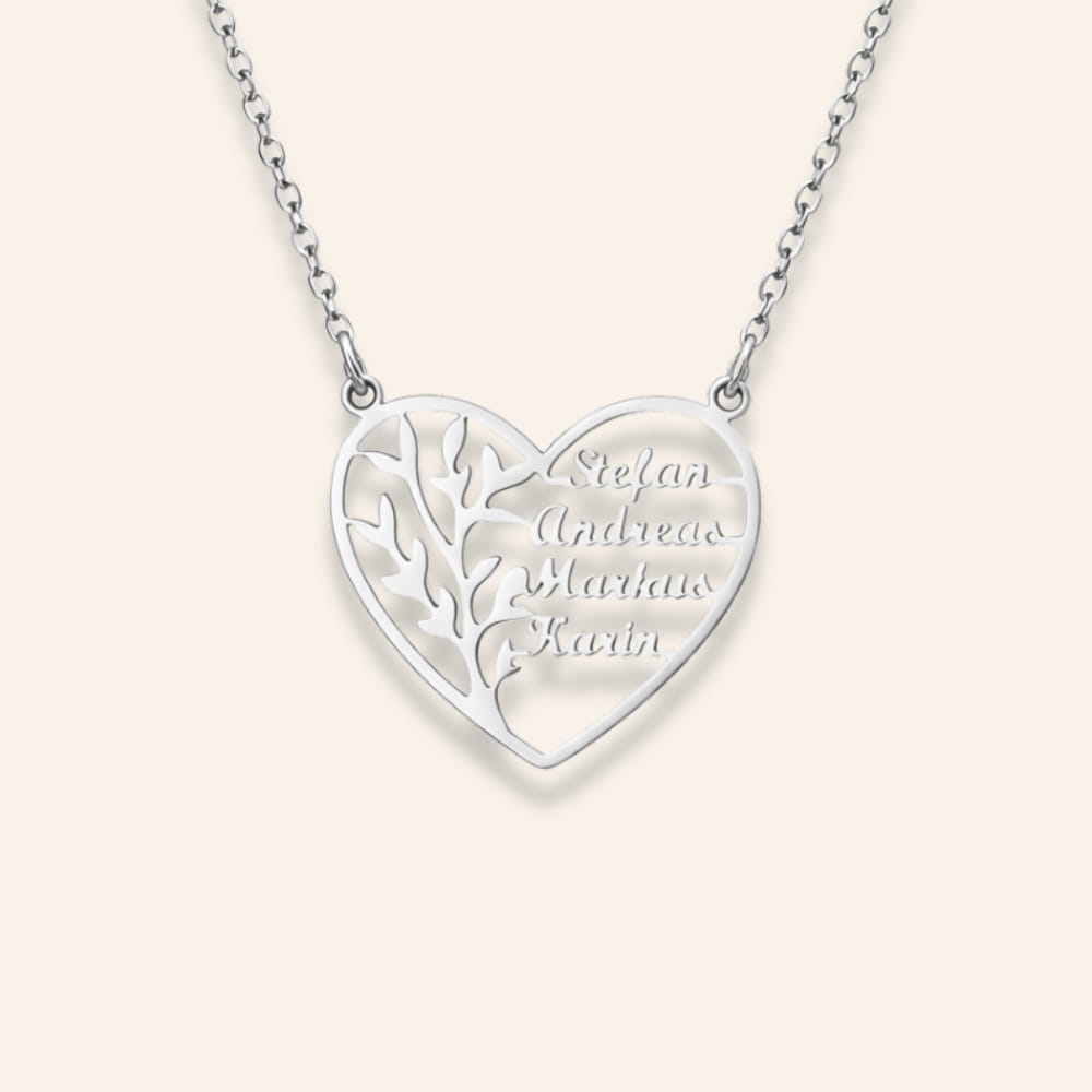 Family Heart Tree of Life Necklace