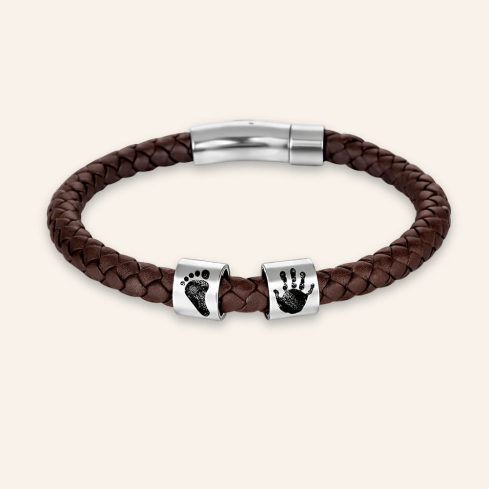 Personalized Leather Bracelet with Imprints