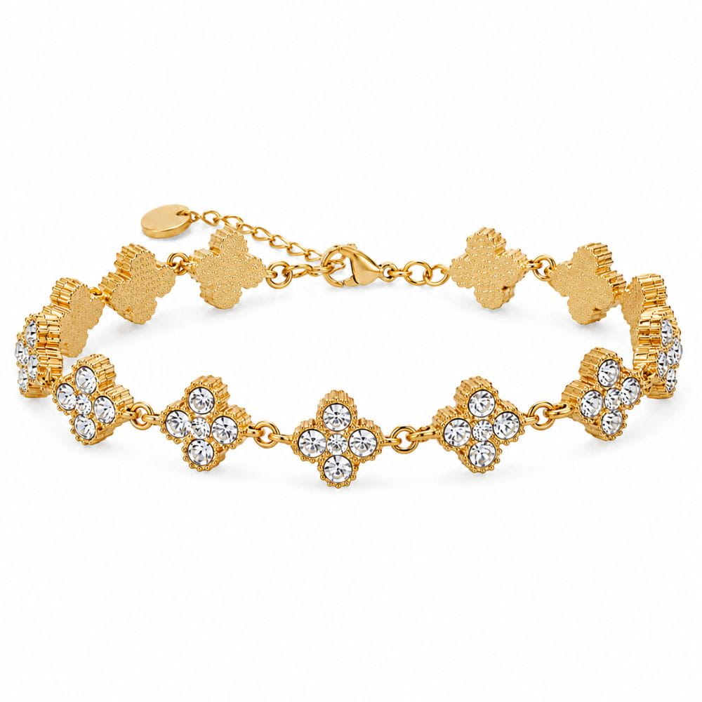 Clover Bracelet with Cubic Zirconia
