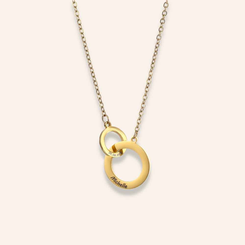 Personalized Interlocking Rings Necklace