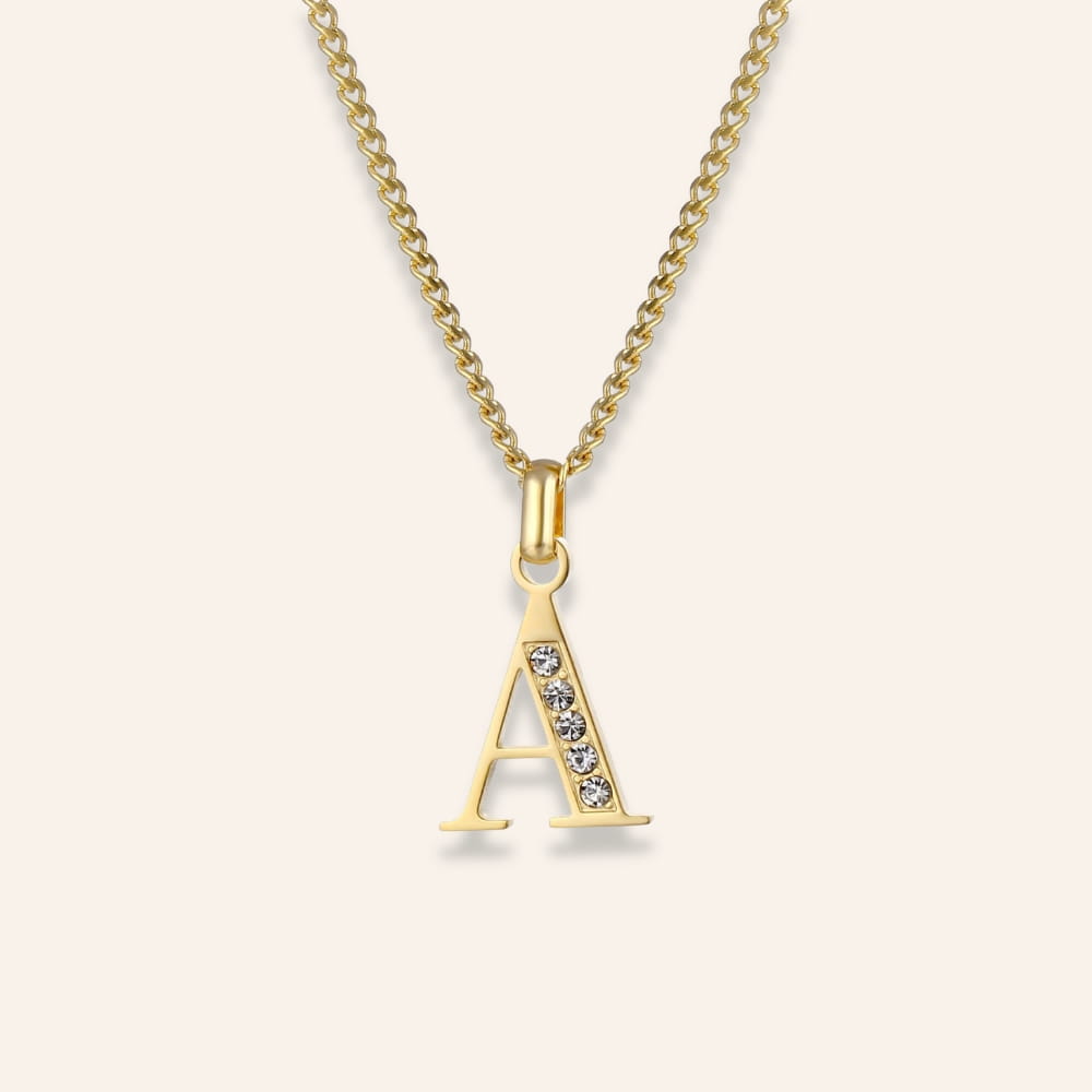 Zirconia Letter Necklace