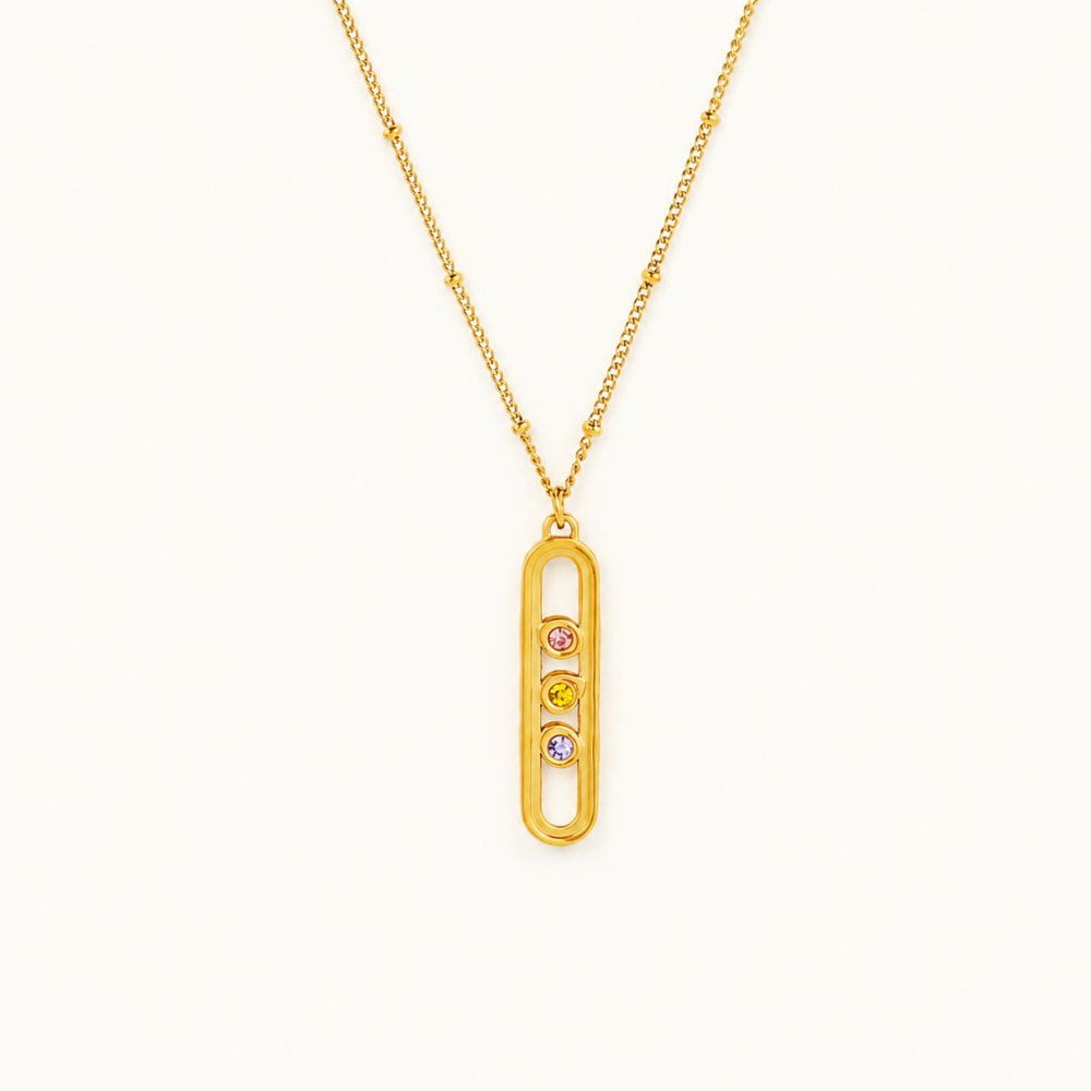 Necklace with Three Birthstones