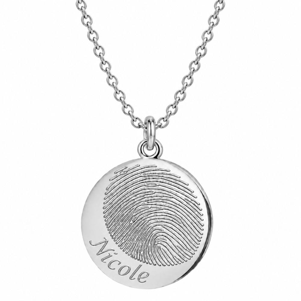 Fingerprint Necklace with Engraving