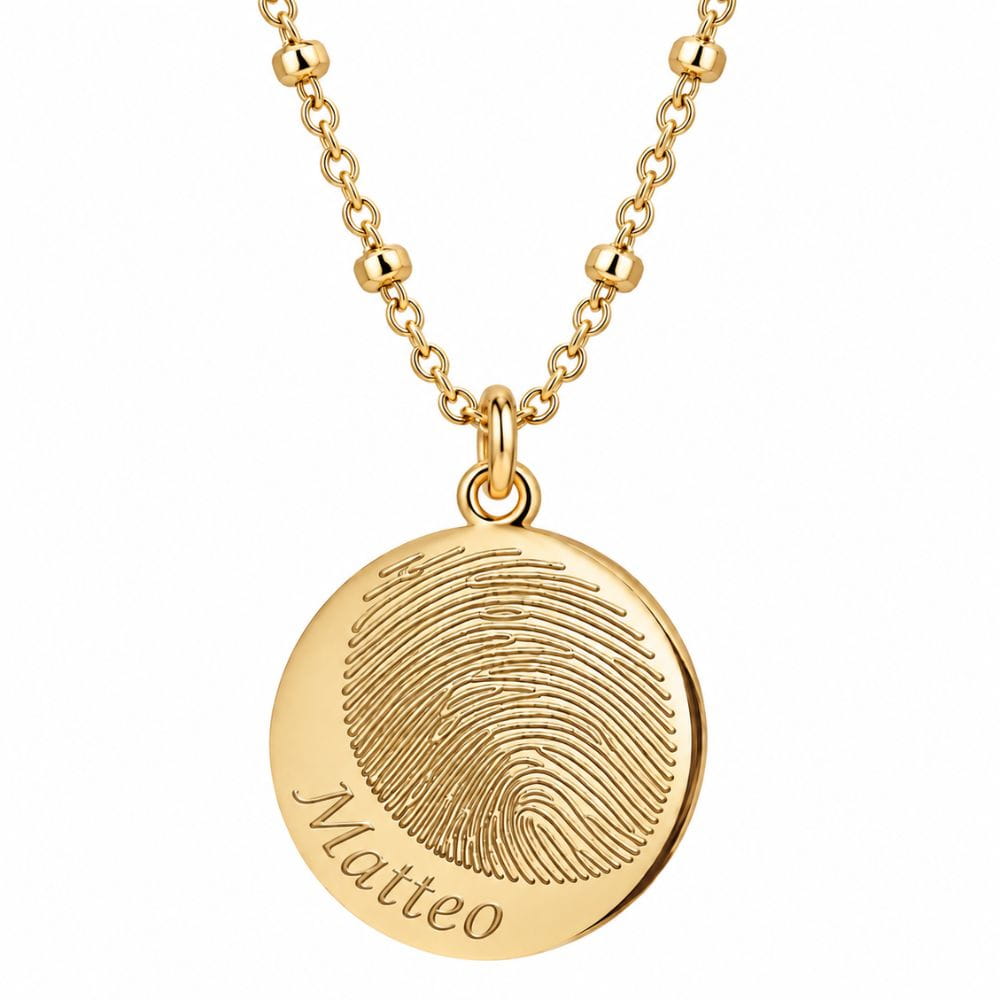 Fingerprint Necklace with Engraving